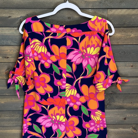 New Trina by Trina Turk Vinet Floral Jersey Split Sleeve Mini Dress Size Small - Picture 7 of 15